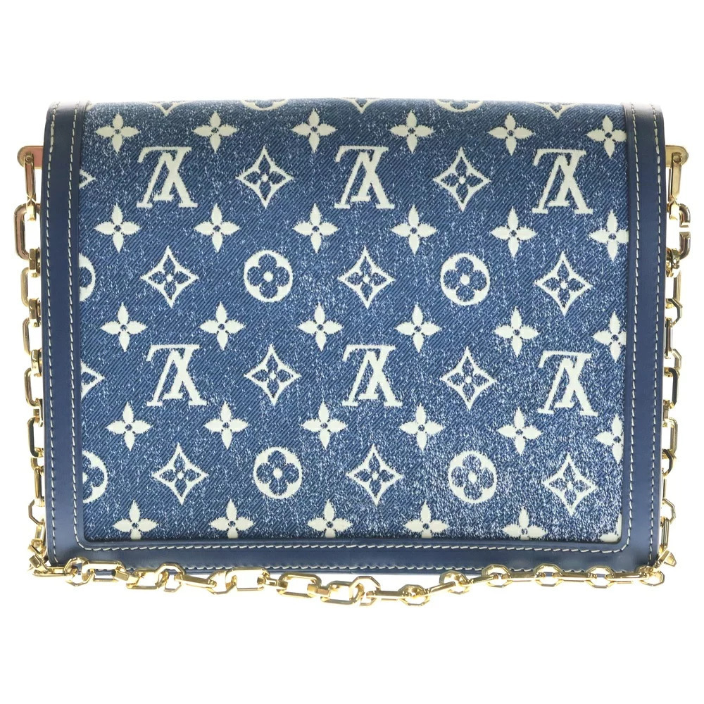 Louis Vuitton Denim Blue Bag Navy Jacquard Shoulder Dauphine